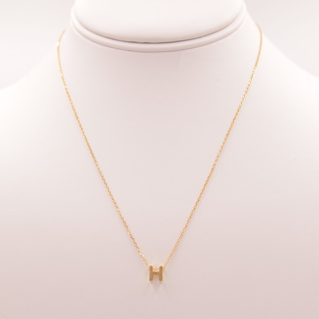 Initial H Gold Necklace - Necklaces