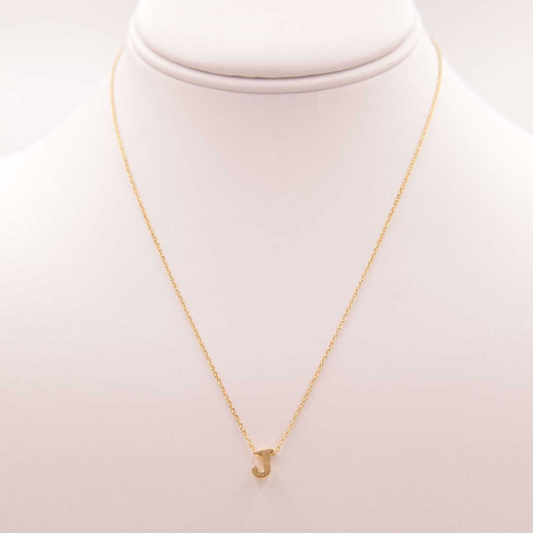 Initial J Gold Necklace - Necklaces