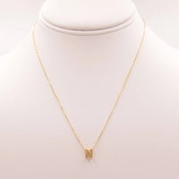 Dainty Initial N Gold Necklace with a small diamond, perfect from Daisy Lane collection