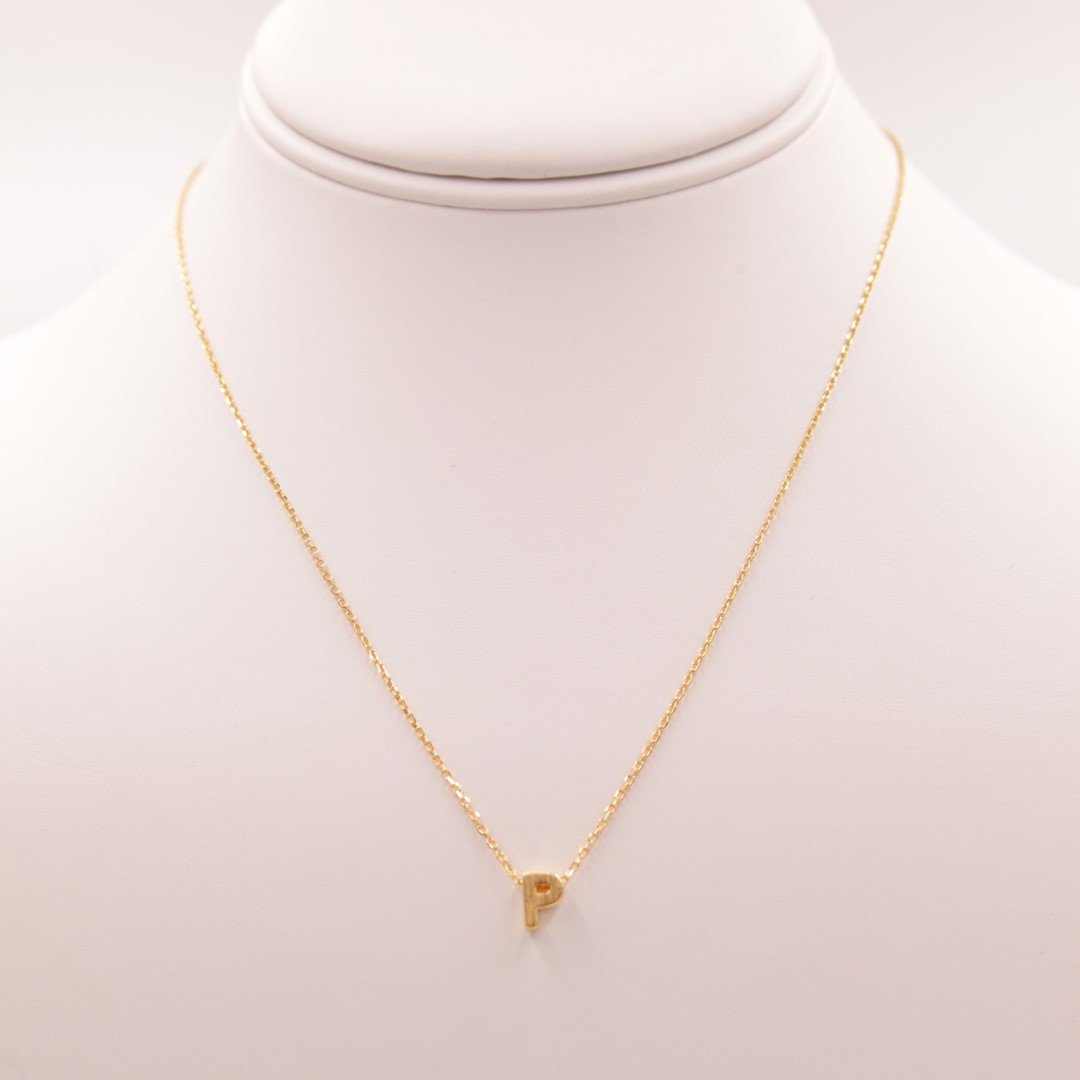 Initial P Gold Necklace - Necklaces
