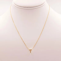 Dainty Initial T Gold Necklace with a small diamond from Daisy Lane collection