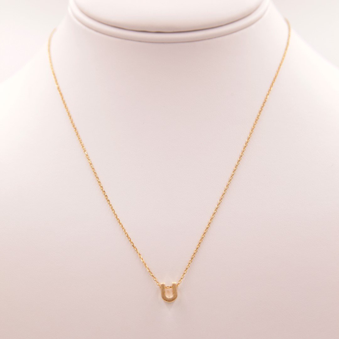 Initial U Gold Necklace - Necklaces