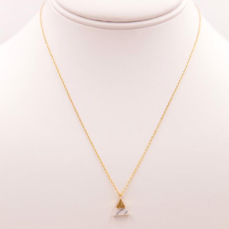 Triangle White Marble Necklace - Necklaces