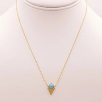 Gold & Turquoise Pendant Necklace featuring a stunning turquoise stone centerpiece