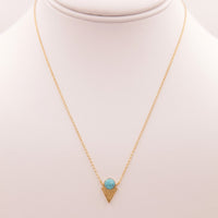 Gold & Turquoise Pendant Necklace - Necklaces
