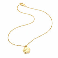 Gold paw print soul necklace with delicate chain and paw print charm for elegant style
