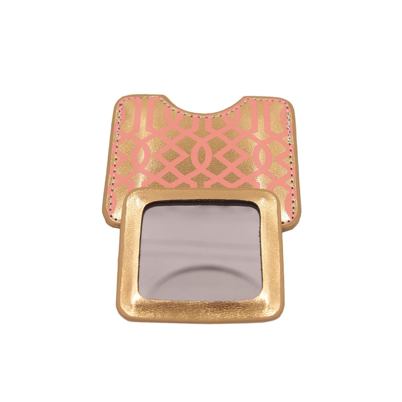 Gold & Pink Compact Mirror - Beauty & More