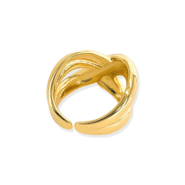 Gold-plated cross ring adjustable gold ring for versatile style and comfort