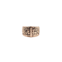 Gold Stamped Cactus Ring featuring a unique stylized design in a stunning gold finish