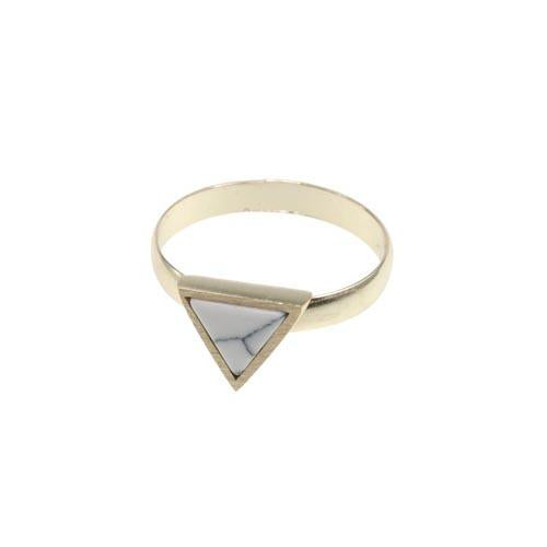 Gold Marbled Triangle Ring - Rings