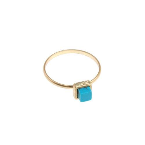 Dainty Square Turquoise Ring - Rings