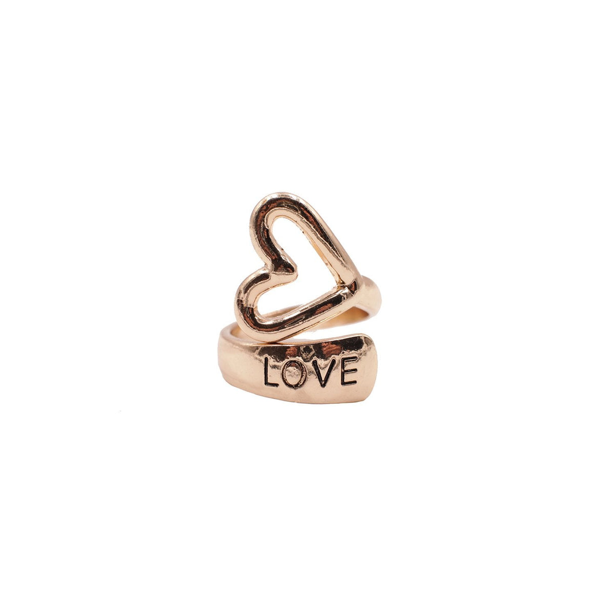 Gold Heart Love Ring - Rings