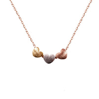 Tri - Color Hearts Necklace - Necklaces