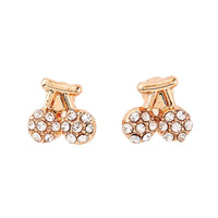 Gold-toned cherry-shaped rhinestone earrings from Treasure Box collection, Life Is Sweet