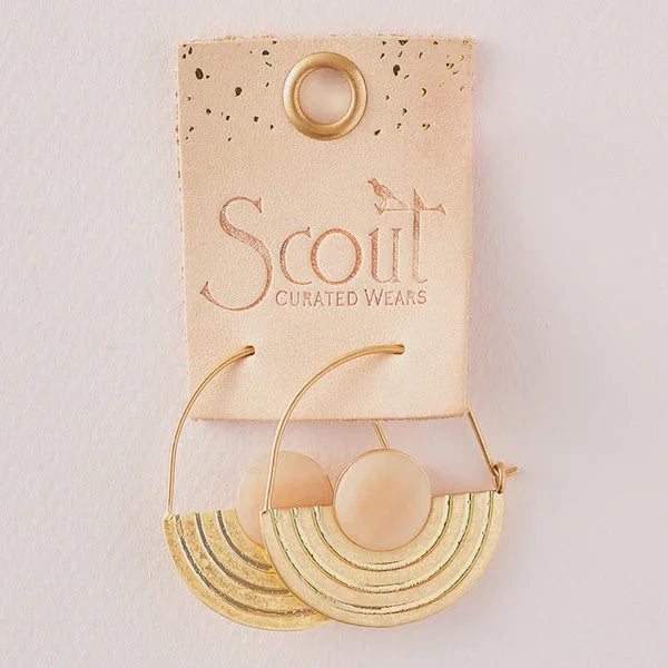 Gold-toned semicircular hoop earrings from Scout Curated Wears for boho free spirit style