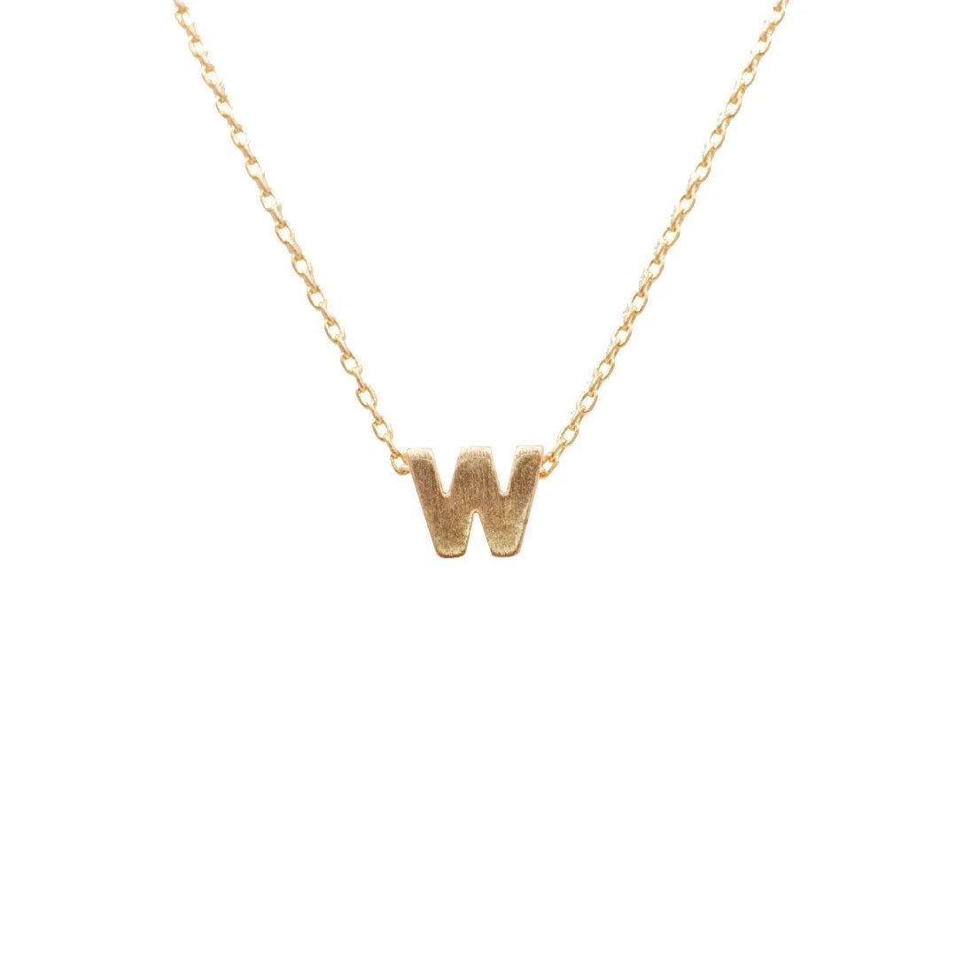 Elegant Initial W Gold Necklace with a gold V pendant from Daisy Lane’s collection