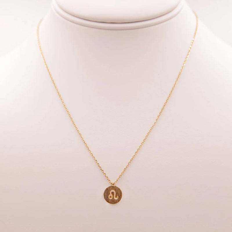 Gold Leo Zodiac Sign Necklace showcasing elegant design and astrological symbolism