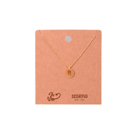 Gold Virgo Zodiac Sign Necklace elegantly showcasing the Virgo Zodiac symbol