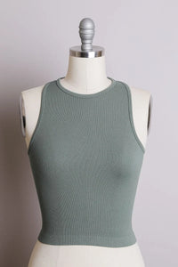 Green crop top with scoop neckline from the High Neck Racerback Brami collection