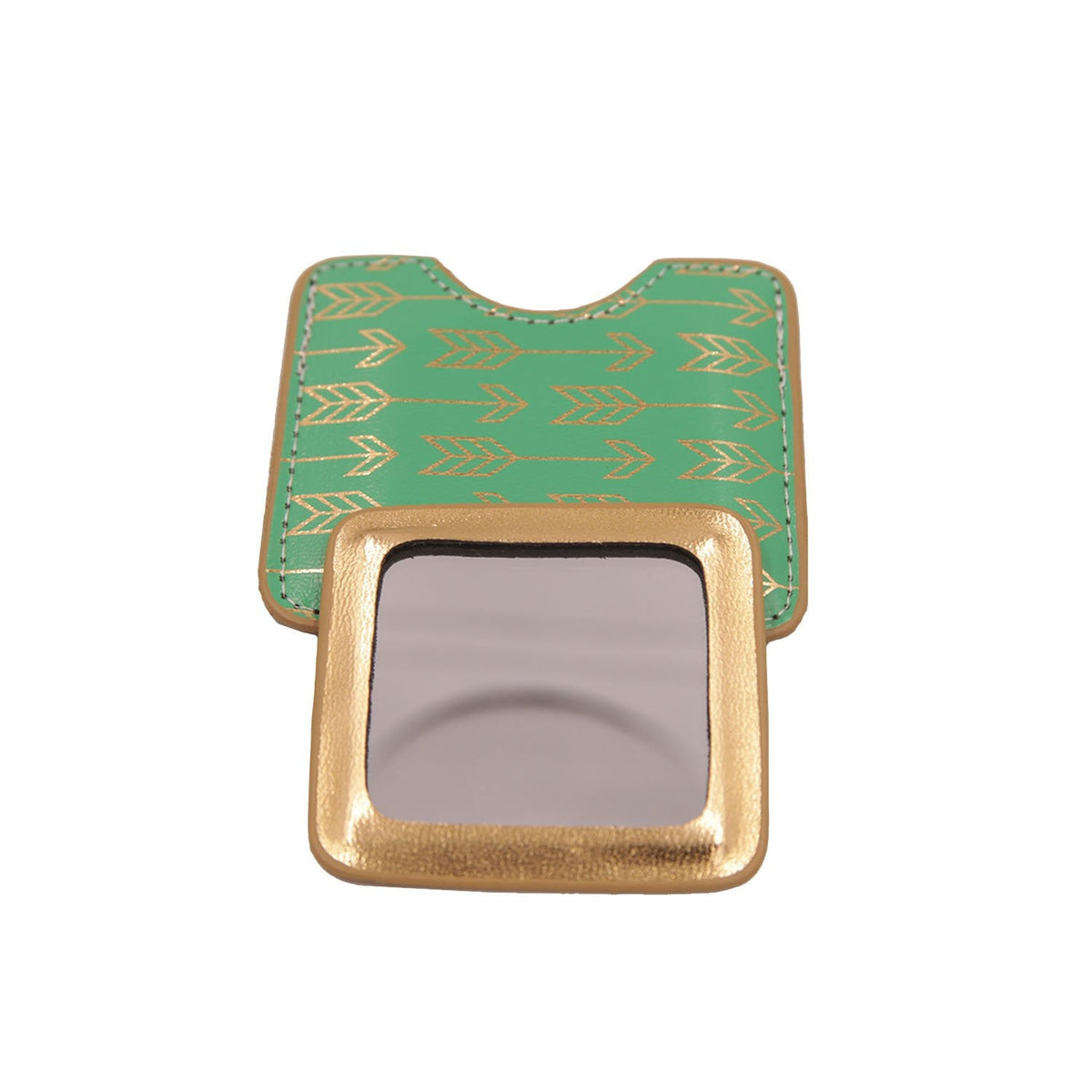Green & Gold Arrow Compact Mirror - Beauty & More
