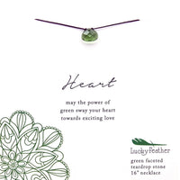 Green Heart Color Power Necklace featuring a floral design, showcasing vibrant color power