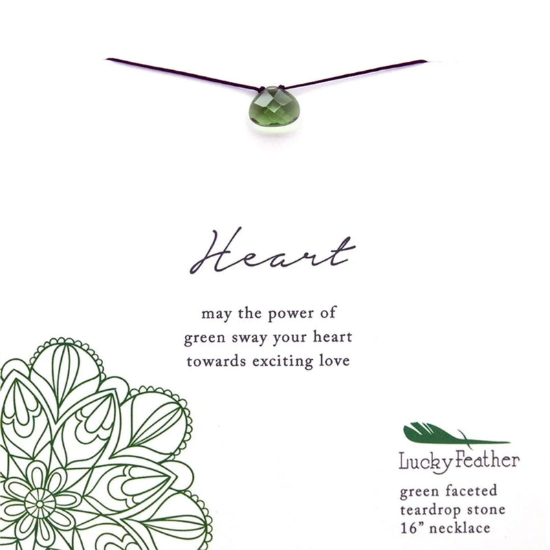 Green Heart Color Power Necklace featuring a floral design, showcasing vibrant color power