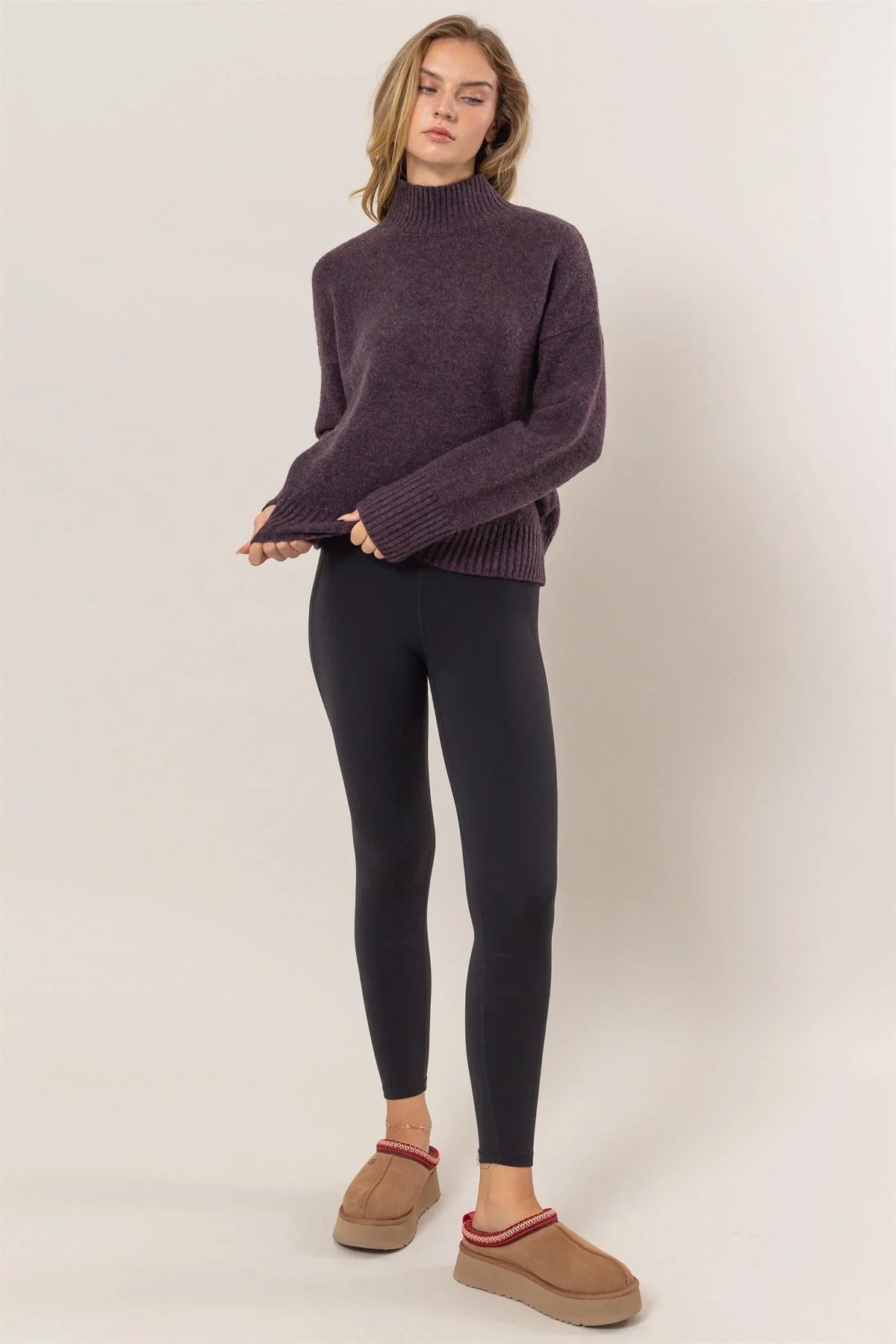 Trendy high-neck sweater