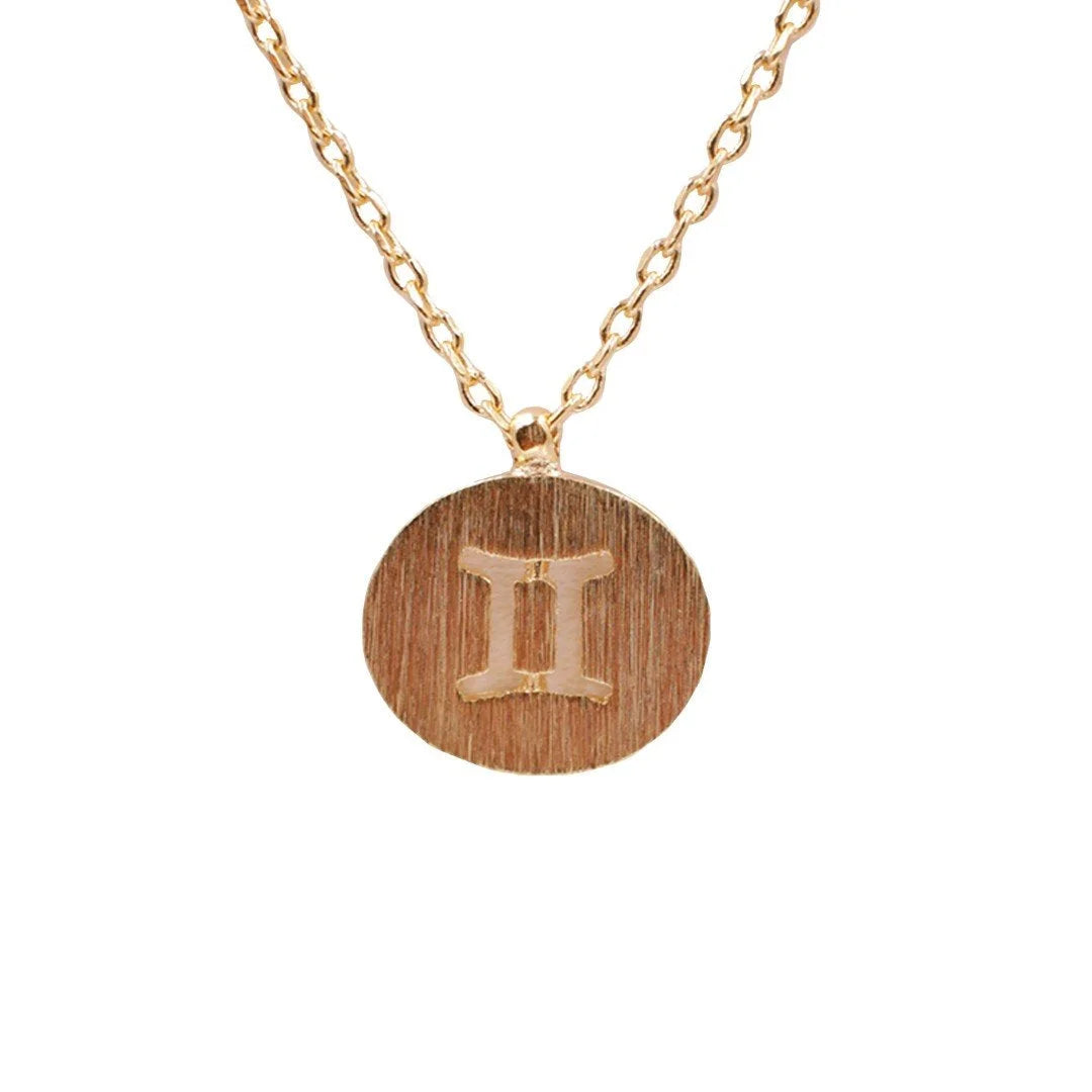 Gold Initial Necklace featuring the Gemini Zodiac Sign for a stylish zodiac sign necklace