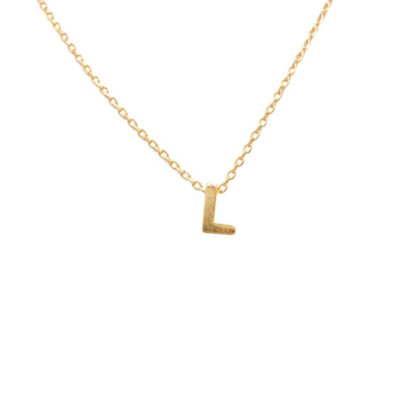Initial L Gold Necklace - Necklaces