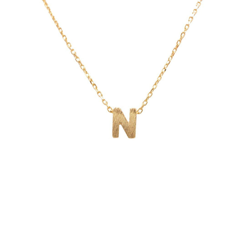 Initial N Gold Necklace - Necklaces