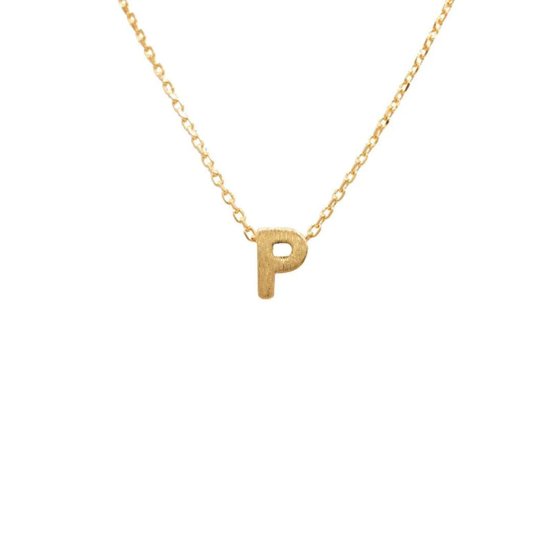 Dainty Initial P Gold Necklace from Daisy Lane, showcasing elegant charm and personalization