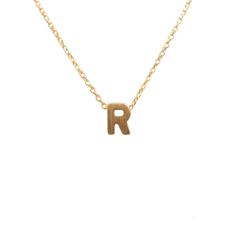 Initial R Gold Necklace - Necklaces