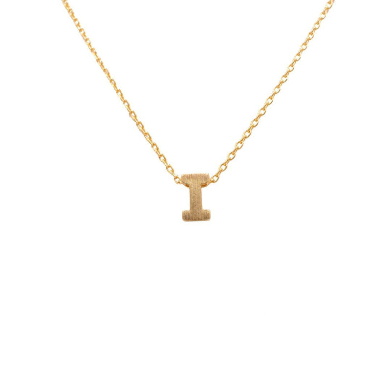 Initial I Gold Necklace - Necklaces