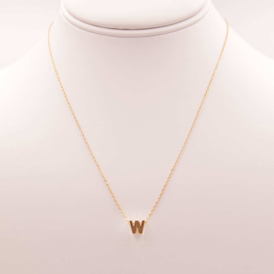 Initial W Gold Necklace - Necklaces