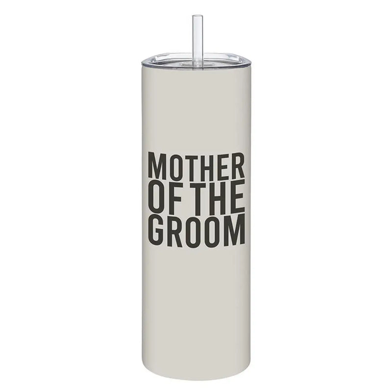 Insulated 20-ounce skinny tumbler with straw, featuring double-wall insulation for temperature retention
