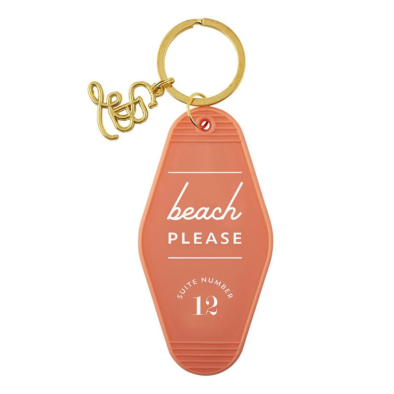 Beach Please Motel Style Key Chain - Key Chains