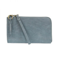 Slate leather wallet from KARINA CONVERTIBLE WRISTLET & WALLET with credit card slots