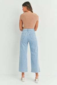 Light blue wide-leg jeans from THE CARGO PATCH POCKET collection at Shop Daisy
