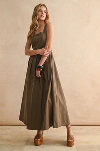 Women’s boho chic clothing: Stitch Front Pleated Detail Dress from Shop Daisy