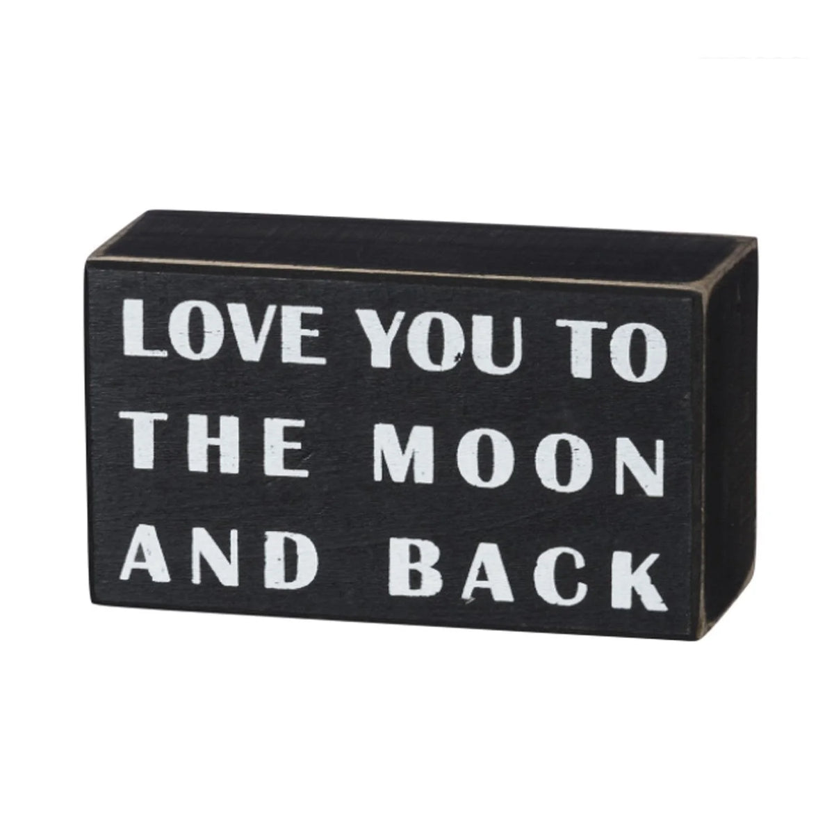 Love You to the Moon and Back Box Sign in a boho style with flowy design