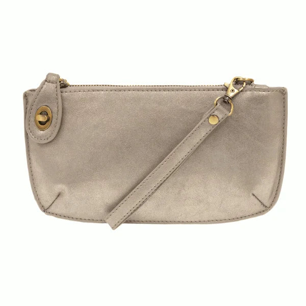 Mini Pouch in Grey Suede from Lustre Lux Boho Flowy Crossbody Wristlet Clutch