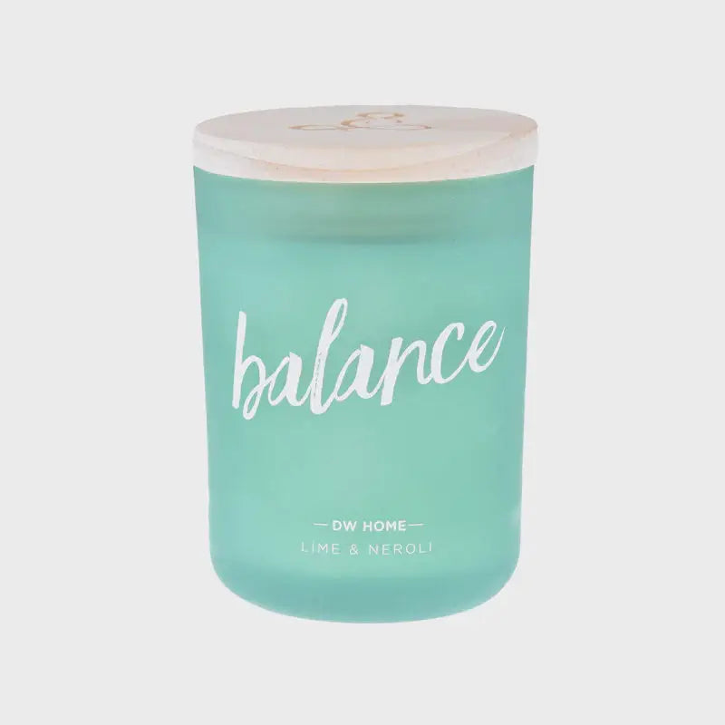 Mint-colored neroli candle with wooden lid, emitting a zesty fragrance for relaxation