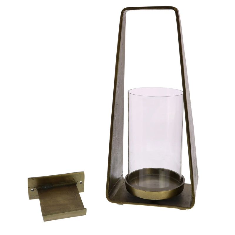 Modern TAYLOR SCONCE with wall hook, glass cylinder, metal frame for a boho touch