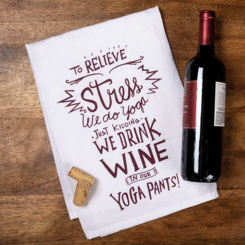 Napkin with a wine bottle and cork on a Wine Lovers Dish Towel for elegant dining