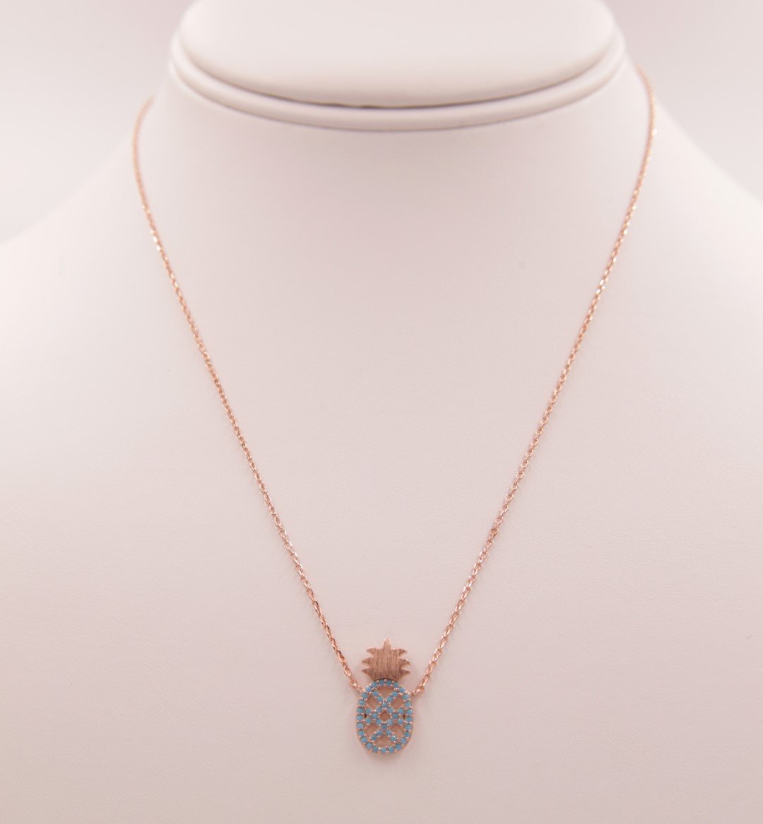 Dainty Turquoise Pineapple Necklace - Necklaces