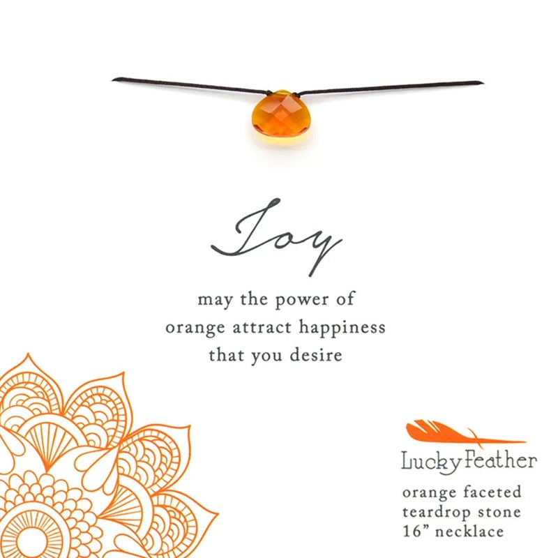 Elegant Orange Joy Color Power Necklace featuring the inspiring word love