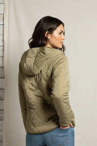 Olive green Thread and Supply Perry Jacket with hood and zipper