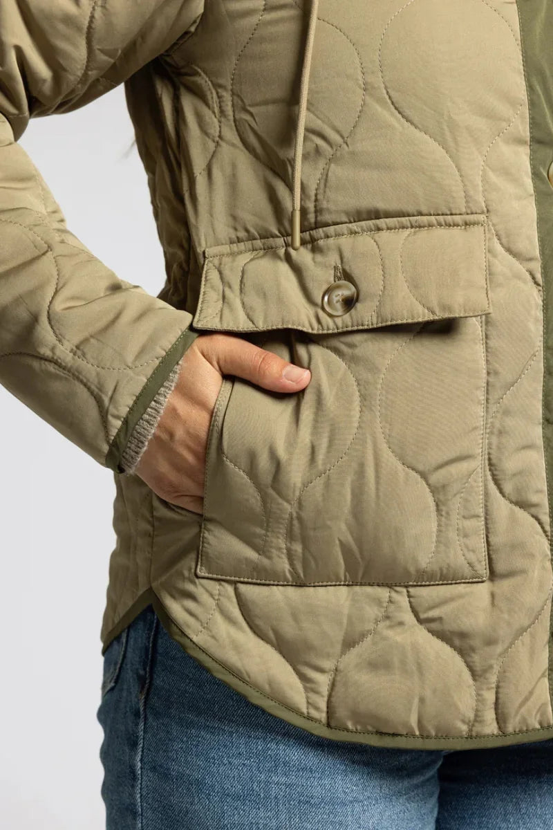 Olive green Thread and Supply Perry Jacket with quilted design