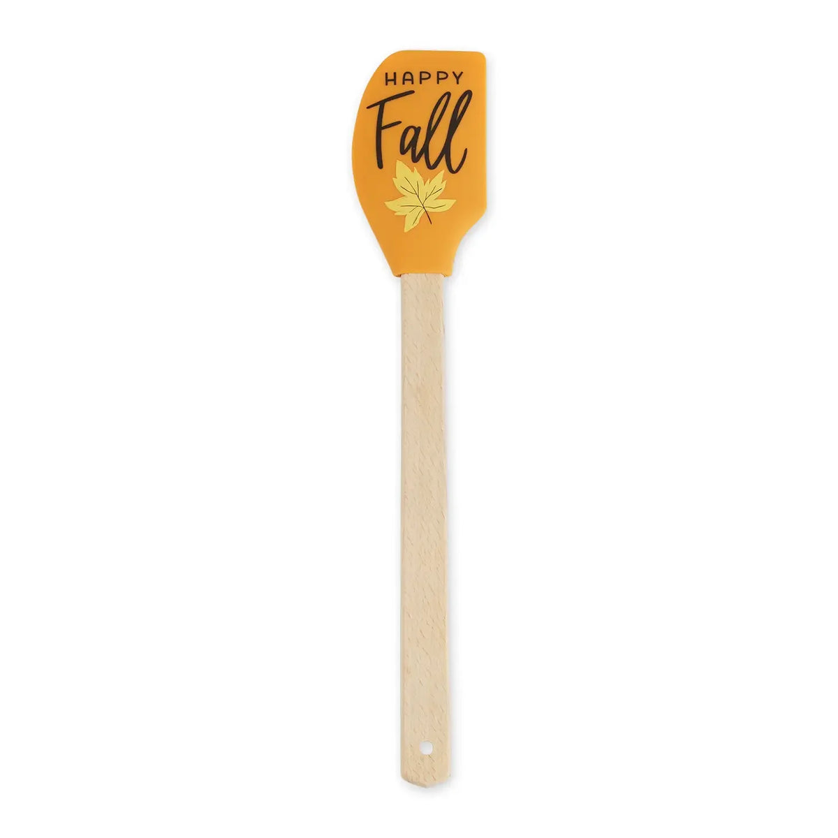 Orange silicone spatula with Happy Fall design ideal for autumn baking silicone collections