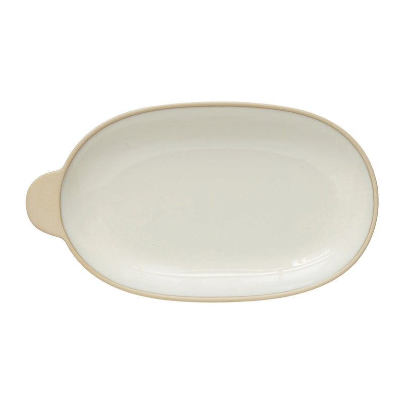 Oval Stoneware Platter With Handle for a Boho, Free Spirit dining experience